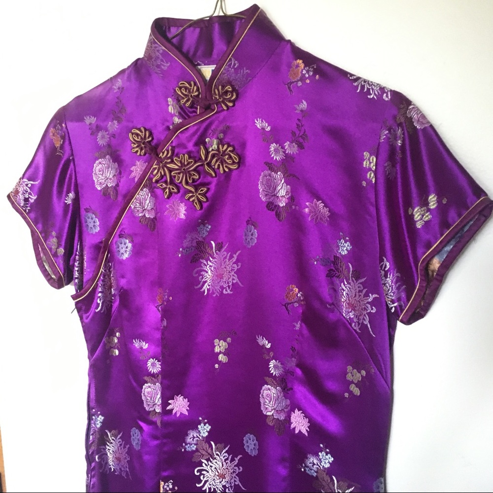 Purple Mandarin Dress | Qipao